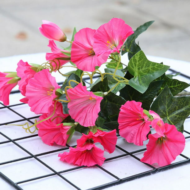 Hanging Basket Artificial Fake Silk Morning Glory Flower Vine Wedding/Home Decor 